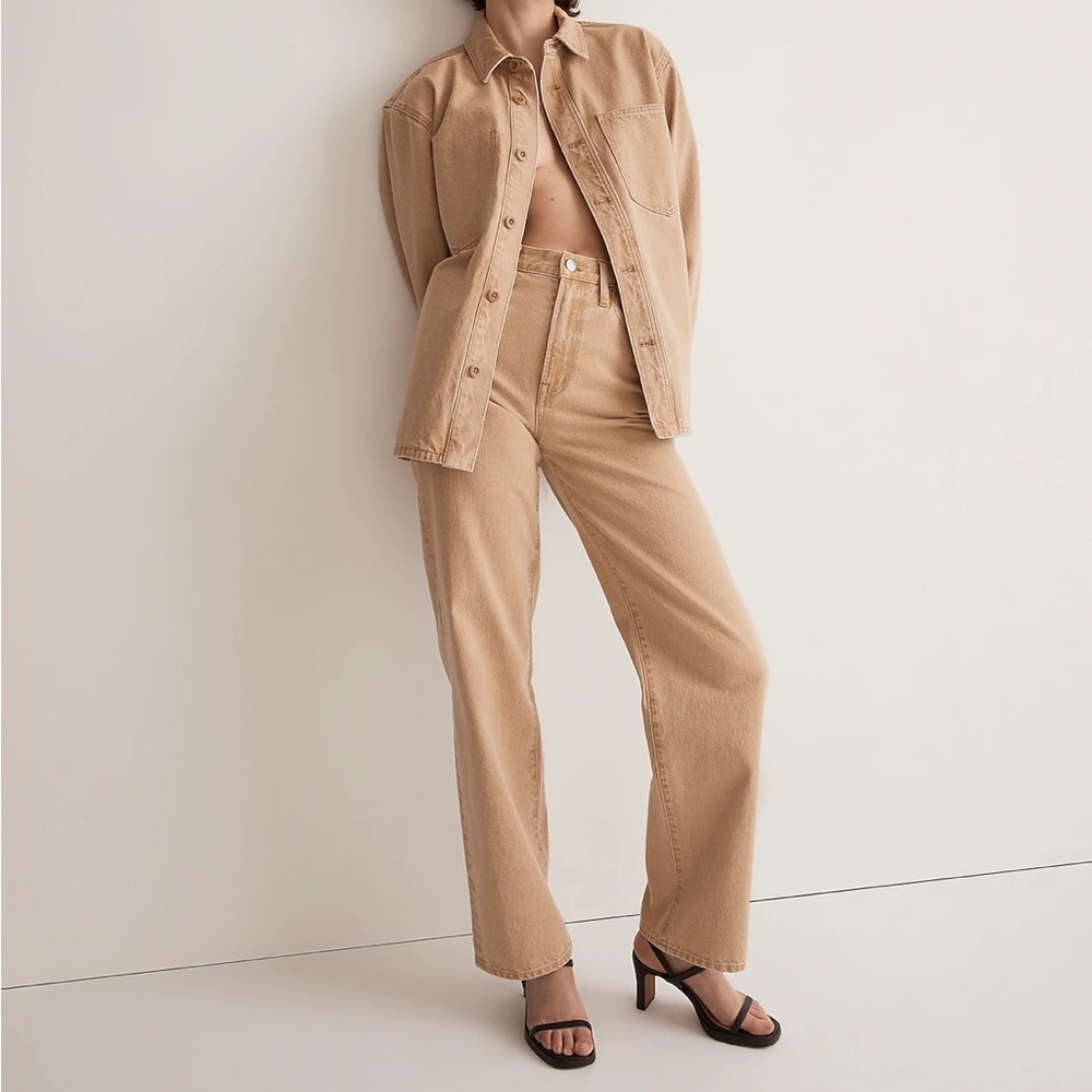 Perfect Vintage Wide-Leg Jeans in Light Chestnut Wash